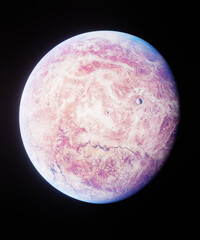 3D illustration of a planet in space