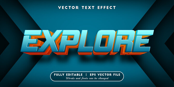 Text effects 3d explore, editable text style