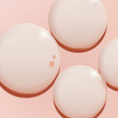 Vector Realistic Water Drops or Beauty and Cosmetics Clear Gel Element 3D Illustration in Pink for Poster, Book Cover or Advertisement Background.