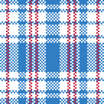 Vector Retro Red White Blue Iconic Old Hong Kong Checker Seamless Pattern for Products or Textile Prints.