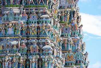 The beautiful Meenakshi Amman Temple in Madurai in the south Indian state of Tamil Nadu