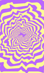 1970 Trippy and Wavy Swirl Pattern. Vintage Psychedelic. Hand-Drawn Vector Illustration. Seventies Style, Groovy Wallpaper, Print. Flat Design, Hippie Aesthetic. Y2K. 70s, 80s, 90s vibes.