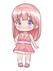 girl with pink hair