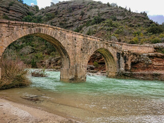 Ancient Bridge in Alquezar, Spain