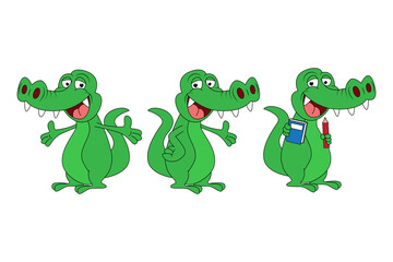 cute crocodile animal cartoon graphic