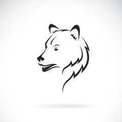 Vector of bear head design on white background., Wild Animals. Easy editable layered vector illustration.
