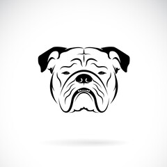 Vector of bulldog head design on white background. Pet. Animals. Easy editable layered vector illustration.