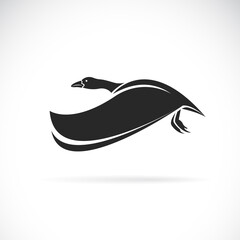 Vector of wild ducks flying on white background. Wild Animals. Bird. Easy editable layered vector illustration.