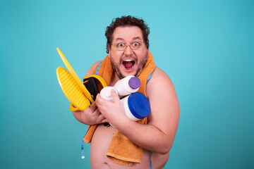 Funny fitness. Sports and healthy lifestyle.	