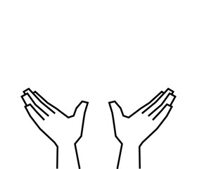 手を上に伸ばしたポーズ　ハンドサイン