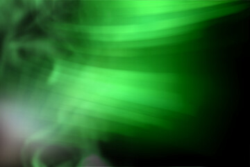 Abstract green background. Blurred background with curved lines blue tint.