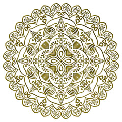 マンダラアート(幾何学模様、植物、金属)