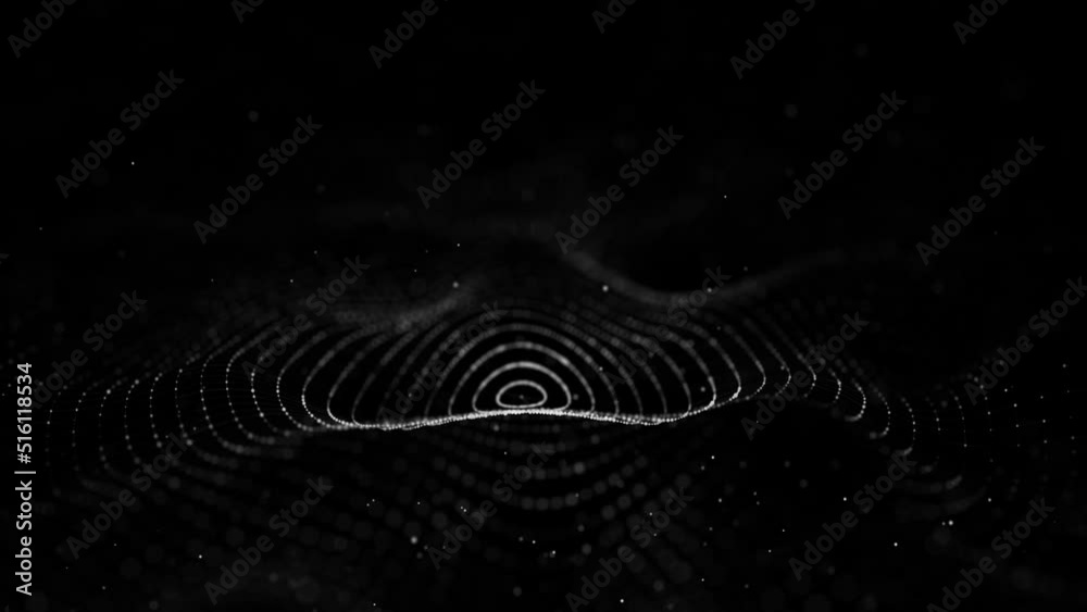 Poster 3d digital circular dynamic wave. technology smart wave. seamless flow digital structure. cyber tech