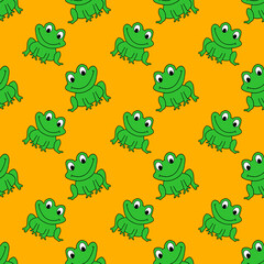 Green Smiling Frog Seamless Texture