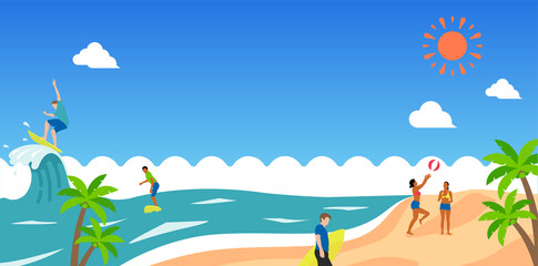 Fototapeta na wymiar Simple summer beach vector illustration
