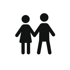 Vector image of a man and a woman holding hands