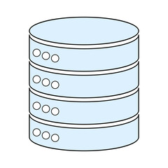 Database storage icon, internet network server cloud data symbol, connection system vector illustration