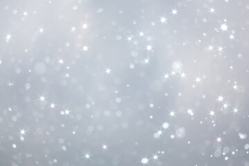 blue snowfall bokeh background, abstract snowflake background on blurred abstract blue
