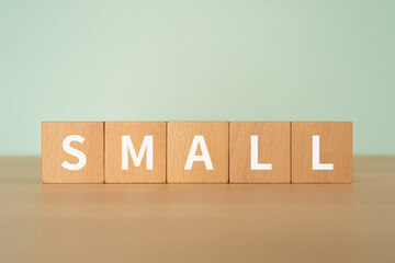 「SMALL」と書かれたブロック
