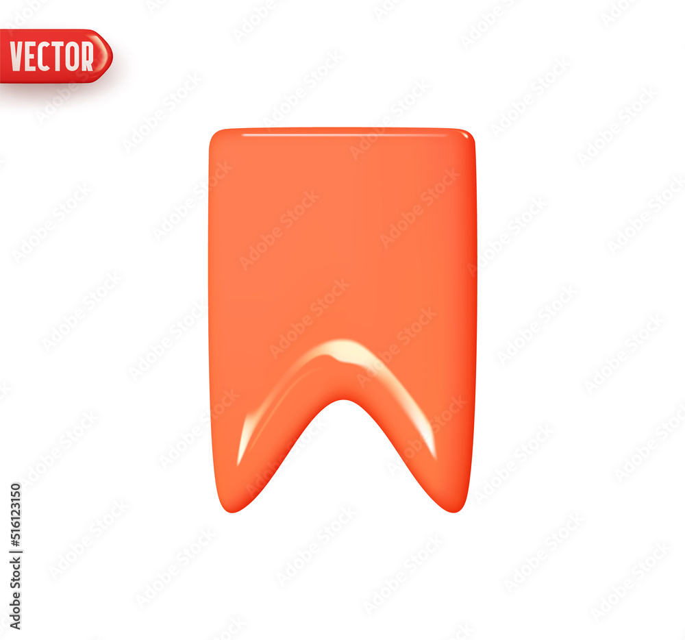 Wall mural flag bookmark checkbox red color. small flag. realistic 3d design in plastic cartoon style. icon iso