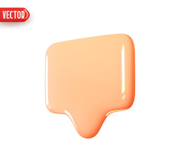 Notification message dialog. Realistic 3d design In plastic cartoon style. Icon isolated on white background. Vector illustration
