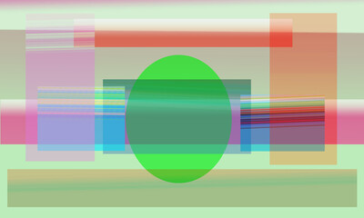 Illustration created by computer program. Overlapping circles and squares for screen printing on shirts or walls. Make the objects inside stand out. Simulate a shallow depth of field by creating a blu