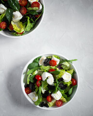 salad with feta mozzarella 