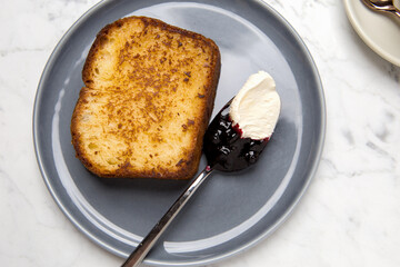 brioche with jam and butter