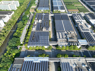 solar power station on factory rooftop