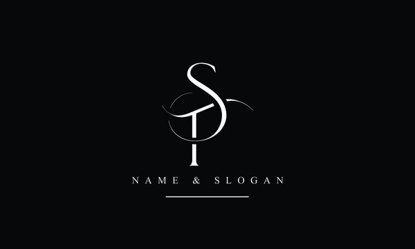 TS, ST, T, S abstract letters logo monogram