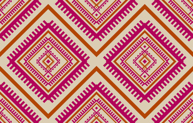Fabric Mexican style. Geometric ethnic seamless pattern in tribal. Aztec art ornament print. Design for background, wallpaper, illustration, fabric, clothing, carpet, textile, batik, embroidery.