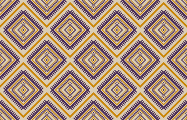 Geometric ethnic seamless pattern in tribal. Fabric Indian style. Aztec art ornament print. Design for background, wallpaper, illustration, fabric, clothing, carpet, textile, batik, embroidery.