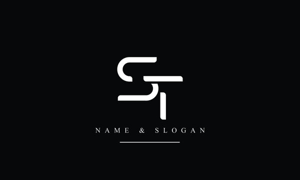 TS, ST, T, S abstract letters logo monogram