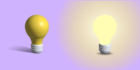 bulb 3d icon. light bulb 3d illustration.