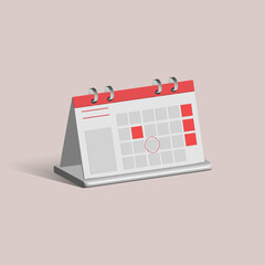 calendar 3d icon. calendar 3d illustration.