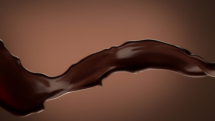 Melted chocolate splash in detail.