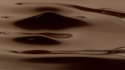 Melted chocolate in detail, floating on surface.
