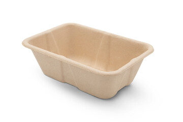 food recycled bagasse bowl isolated on white background