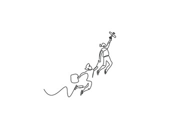 couple taking off holding a plane happily vacation concept