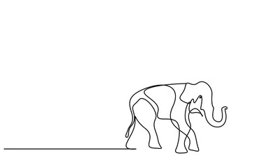 a big elephant is walking drawing concept