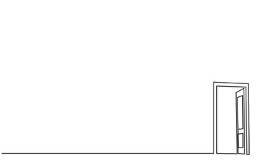 open empty door drawing concept