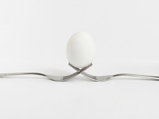 egg on fork