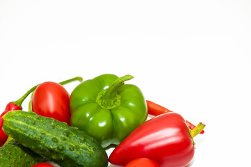 Different vegetables on a white background