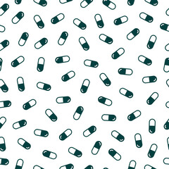 Green pills seamless pattern with white background.