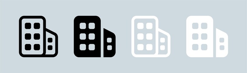 Building black and white colors. Architecture signs vector illustration.