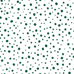 Materiał do szycia Green dots seamless pattern with white background.