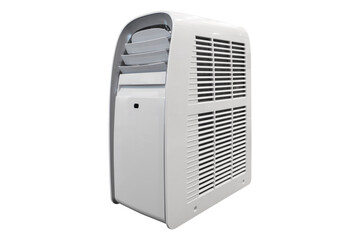 Portable mobile room air conditioner isolated on white background. New portable air conditioner...
