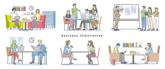 Obraz premium 人物 ビジネス おしゃれイラスト素材 