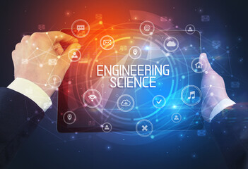 Close-up of a tablet with inscription