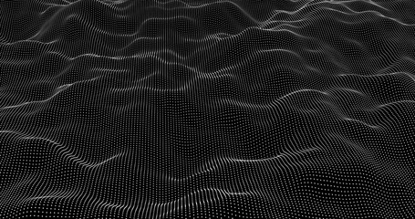 terrain made of dots and cubes 3D